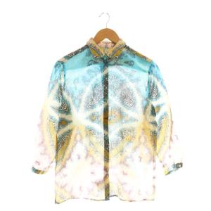 シャツ ブラウス リネン 総柄 ペイズリー柄 44 マルチカラー /CX GY53