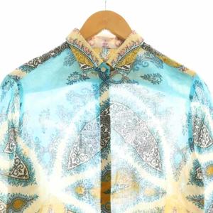 ETRO シャツ ブラウス リネン 総柄 ペイズリー柄 44 マルチカラー /CX GY53