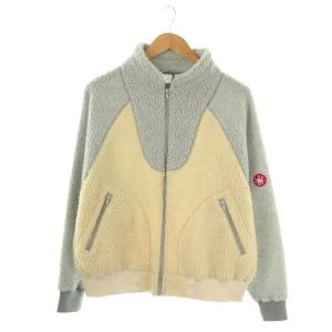 HEAVY FLEECE ZIP UP フリースジャケット S グレー アイボリー ジップアップ /CX