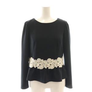 M'S GRACY セットアップ カットソー Aラインスカート 刺繍 レース 花柄 38 ブラック /DF GY53