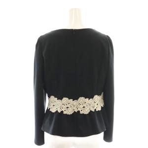 M'S GRACY セットアップ カットソー Aラインスカート 刺繍 レース 花柄 38 ブラック /DF GY53