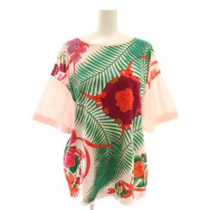 ヴィンテージ Tシャツ 総柄 花柄 M ピンク マルチカラー /AQ OS GY53