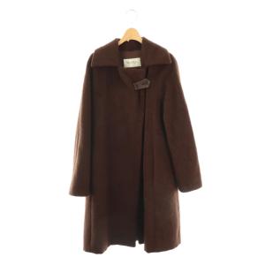 コート アルパカ ウール混 34 ブラウン