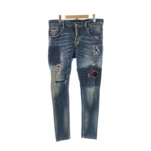 Skater jeans デニムパンツ ダメージ加工 リペア加工 ボタンフライ S71LB08