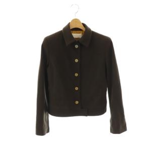 ジャケット 金ボタン ロゴ ウール カシミヤ混 40/6 ブラウン /DO GY53