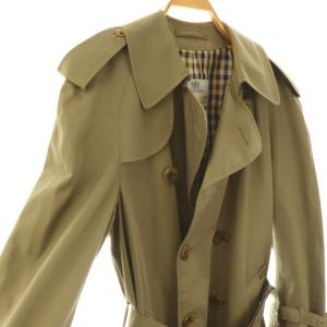 Aquascutum トレンチコート スプリングコート アウター ダブル 裏地チェック 36 カーキブラウン /NR GY53
