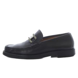Salvatore Ferragamo ローファー スリッポン ガンチーニ レザー 8 ブラック /YO11 GY53