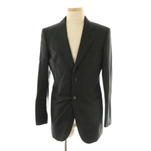 GIORGIO ARMANI スーツ セットアップ ウール 46 黒 ブラック ストライプ柄 /DF GY53