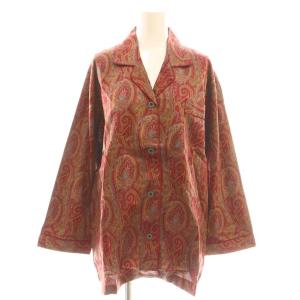 ETRO パジャマ セットアップ ルームウエア 総柄 ペイズリー柄 コットン M 赤 レッド マルチカラー /CX