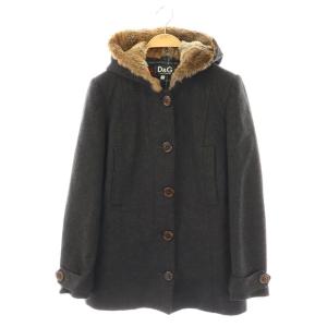 フーデッドコート ハーフコート アウター 38 チャコール ダークグレー /DF GY53