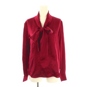 ボウタイブラウス 長袖 リボン レッド 赤 /DF GY53