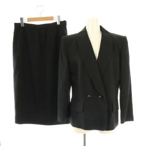 HI FOMAL ダブルブレストジャケット タイトスカート スーツ セットアップ ウール 10 ブラック