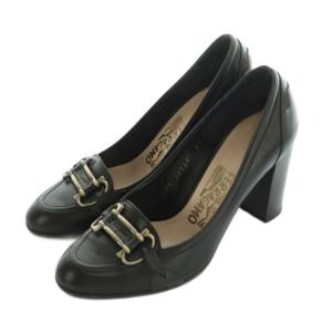 パンプス ハイヒール チャンキーヒール 5.5 23.0cm 黒 11168 /MI GY53