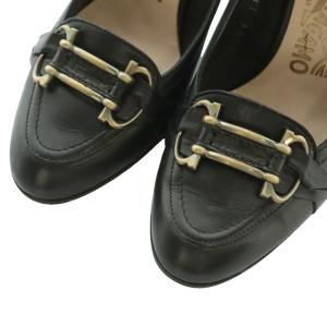 Salvatore Ferragamo パンプス ハイヒール チャンキーヒール 5.5 23.0cm 黒 11168 /MI GY53