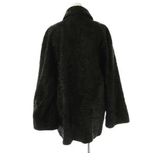 Christian Dior カラクルラムファー ステンカラーコート ブラック