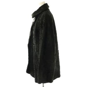 Christian Dior カラクルラムファー ステンカラーコート ブラック