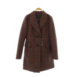 チェスターコート 裏地キルティング 38 ブラウン ブラック