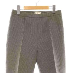 BALENCIAGA サイドジップパンツ ストライプ シルク混 36 グレー /CX GY53
