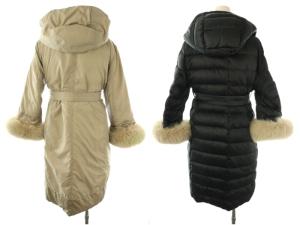 S Max Mara ダウンジャケット コート リバーシブル ファー 34 濃紺 ベージュ /NR OSGY53