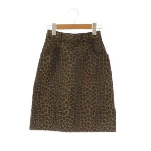ヴィンテージ レオパード柄 スカート タイト I38 ブラウン ブラック /CX GY53