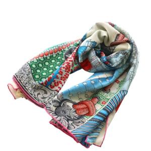 HERMES カレ140 侍の鎧兜 Parures de Samourais カシミヤ スカーフ