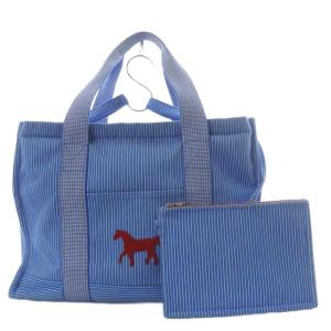 マザーズバッグ カヴァル 馬 シュバル ストライプ  トートバッグ ポーチ付き