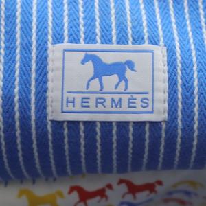 HERMES マザーズバッグ カヴァル 馬 シュバル ストライプ  トートバッグ ポーチ付き