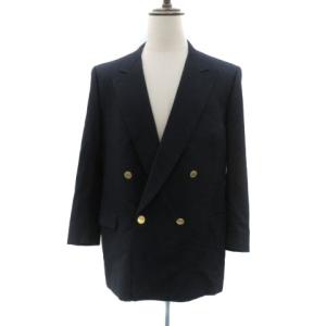 テーラードジャケット シングル ミドル丈 総裏地 100-96-175 紺 ネイビー /HO9 GY53
