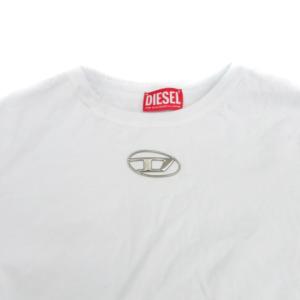 DIESEL Tシャツ カットソー クルーネック 半袖 ロゴ S オフホワイト シルバー色 /HO4 GY53