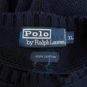 Polo by Ralph Lauren ニット セーター 長袖 ラウンドネック ロゴ刺繍 XL 紺 ネイビー /SY29 GY53