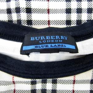 BURBERRY BLUE LABEL Tシャツ カットソー 半袖 ラウンドネック チェック柄 マルチカラー L ベージュ /SY26 GY53