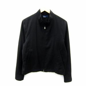 ショートハリントンジャケット ブルゾンジャケット 無地 ダブルジップ M 黒 ブラック F2505 /SY25