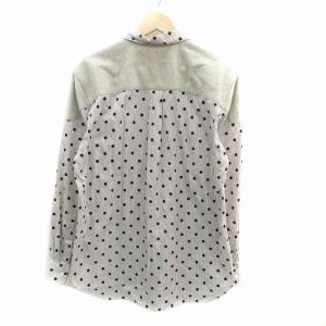 Comme des Garçons Homme Deux カジュアルシャツ 長袖 切替 ドット柄 ストライプ柄 L マルチカラー オフホワイト /HO15  GY53