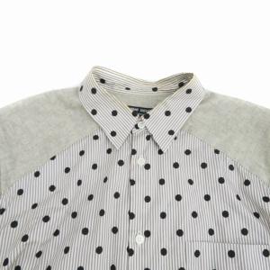 Comme des Garçons Homme Deux カジュアルシャツ 長袖 切替 ドット柄 ストライプ柄 L マルチカラー オフホワイト /HO15  GY53