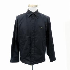 ブルゾンジャケット ミドル丈 ロゴ刺繍 L 紺 ネイビー /HO15 GY53