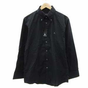 シャツ 長袖 ボタンダウン 無地 3 黒 ブラック BMW19-601-09 /YS16 GY53