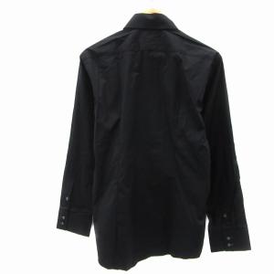 BURBERRY BLACK LABEL シャツ 長袖 ボタンダウン 無地 3 黒 ブラック BMW19-601-09 /YS16 GY53