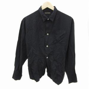 ヨウジヤマモト シャツ ブラウス 長袖 無地 黒 ブラック /YS15 GY53