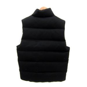 EDIFICE ジャケット ダウンベスト ミドル丈 スタンドカラー 無地 46 S 黒 ブラック /SY4 GY53