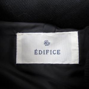 EDIFICE ジャケット ダウンベスト ミドル丈 スタンドカラー 無地 46 S 黒 ブラック /SY4 GY53