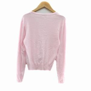 BURBERRY BLUE LABEL カーディガン Vネック ミドル丈 刺繍 38 M ピンク /HO17 GY53