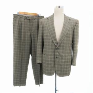 スーツ セットアップ 上下 テーラードジャケット シングル ミドル丈 スラックスパンツ アンクル丈 チェック柄