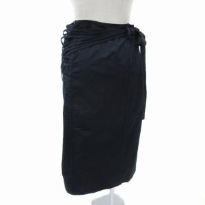 Calvin Klein 205W39NYC ラップスカート 巻きスカート ミモレ丈 リボン 4 S 紺 ネイビー /YS1 GY53