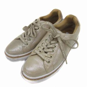 LANVIN en Bleu シューズ レースアップスニーカー ローカット ラメ 23.5?p ゴールド色 2490 /YS4 GY53