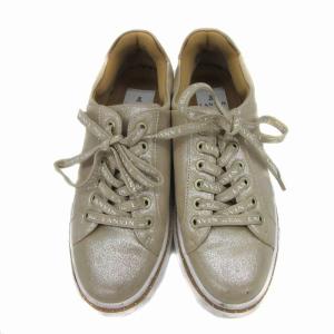 LANVIN en Bleu シューズ レースアップスニーカー ローカット ラメ 23.5?p ゴールド色 2490 /YS4 GY53