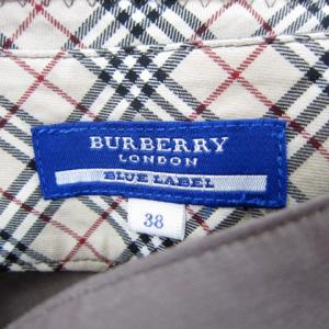 BURBERRY BLUE LABEL フレアスカート ひざ丈 無地 リボンベルト付き 38 M ブラウン /SY16 GY53
