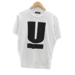 TEE BASIC U Tシャツ カットソー クルーネック 半袖 プリント L オフホワイト 黒 ブラック