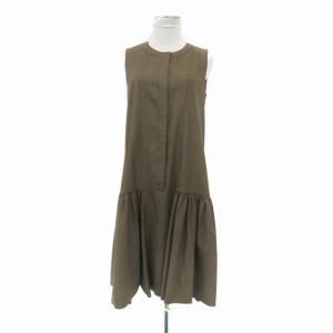 ワンピース ラウンドネック ノースリーブ ロング丈 40 L ダークブラウン /HO38 GY53