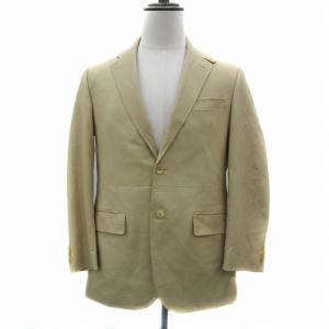 ラムレザーテーラードジャケット ミドル丈 シングルボタン 総裏地 M ベージュ /YS2 GY53