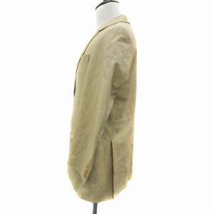 Aquascutum ラムレザーテーラードジャケット ミドル丈 シングルボタン 総裏地 M ベージュ /YS2 GY53